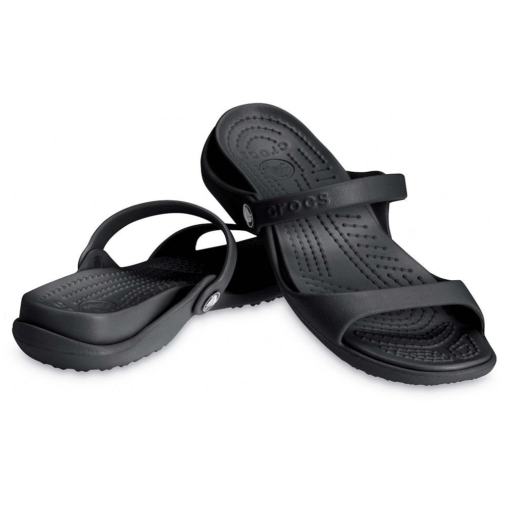 Black Women's Crocs Cleo Sandal Slides | NZ 0592ZUTG